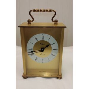Elgin brass mantle quartz clock not working for parts only